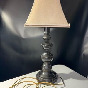 Classic Black Table Lamp with Beige Shade